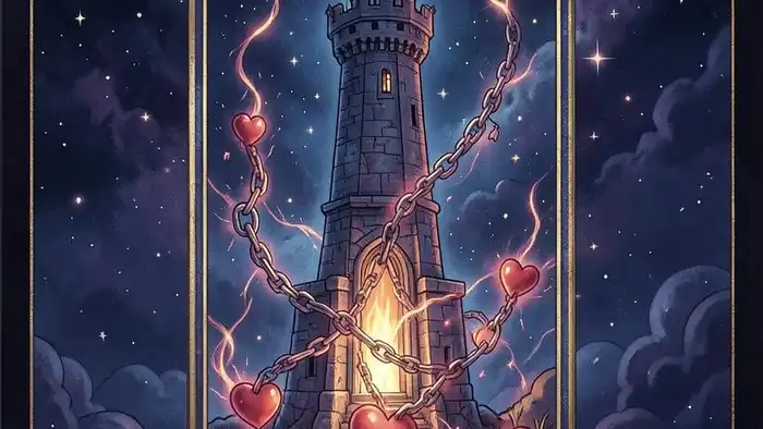 Башня таро на любовь — изображение карты с символикой любви
