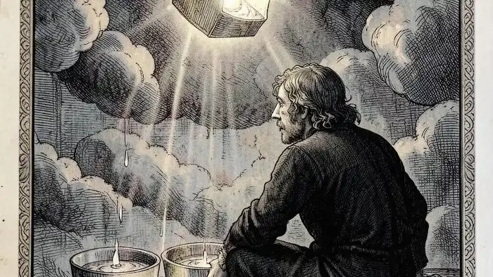 Четверка Кубков на здоровье таро — человек отворачивается от поддержки, хотя дар уже рядом