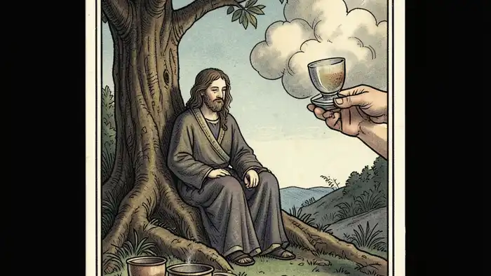 Четверка Кубков — изображение карты Таро