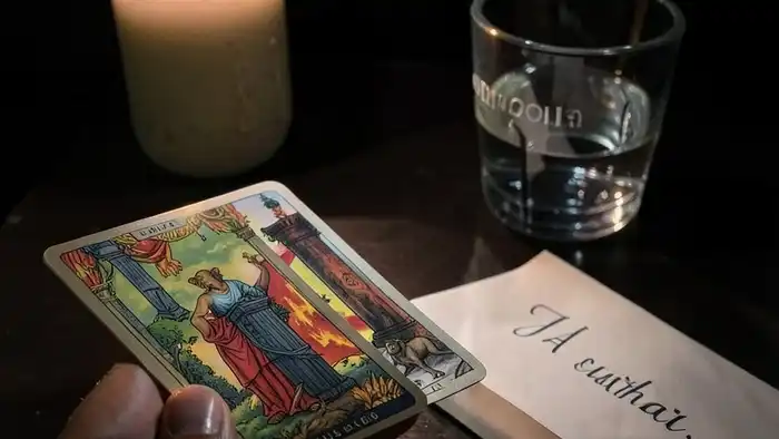Что делать если расклад пугает: расклад Таро с картами Death, Tower, Devil в тёмной комнате