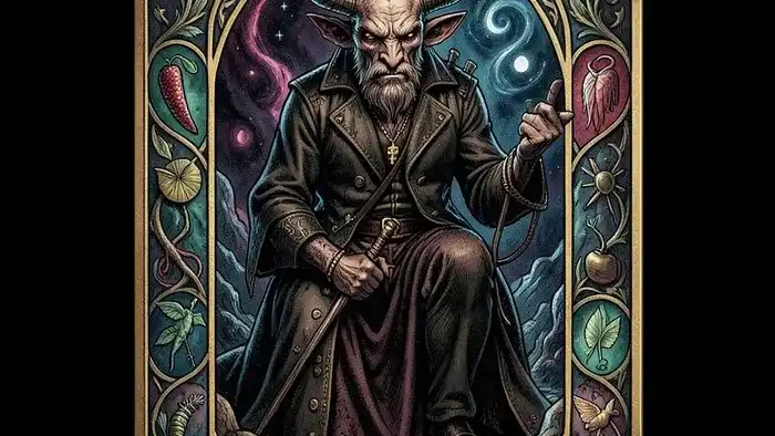 Дьявол на здоровье таро – изображение карты Дьявола с символикой здоровья