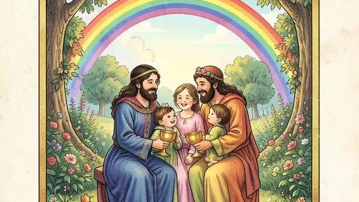 десятка кубков изображение карты таро, символизирующее гармонию в отношениях