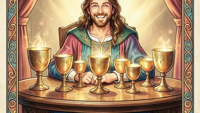 Девятка Кубков карта дня таро изображение