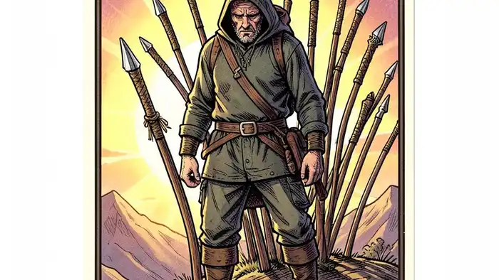 Девятка Жезнов карта Таро, символ стойкости и завершения