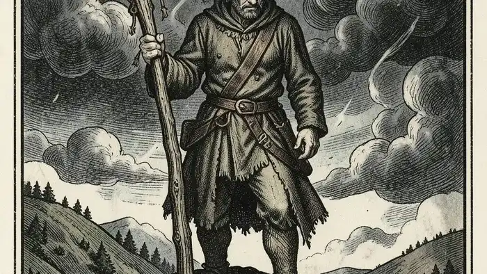 Девятка Жезнов таро — изображение карты с воином и жезлом