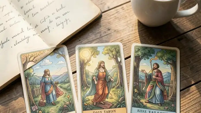 ежедневный расклад практика – утренний набор карт Таро на столе