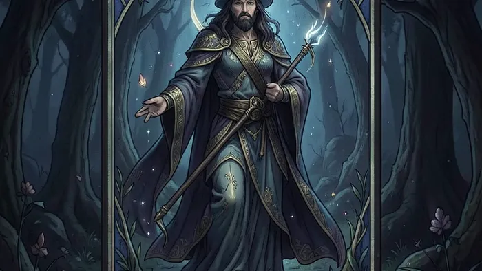 Ежедневный расклад Таро на столе с картами и дневником для практики осознанности