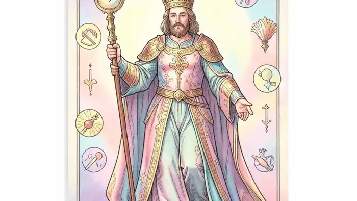 Император чувства таро — иллюстрация карты с символами эмоционального баланса