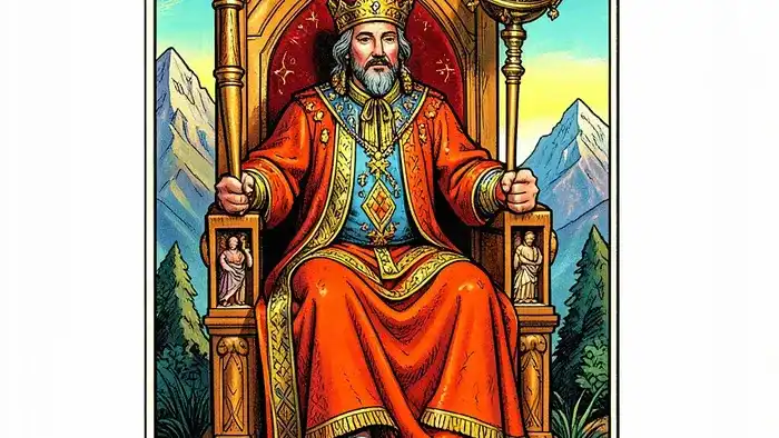 Император карта Таро — изображение императора на троне с скипетом и глобусом