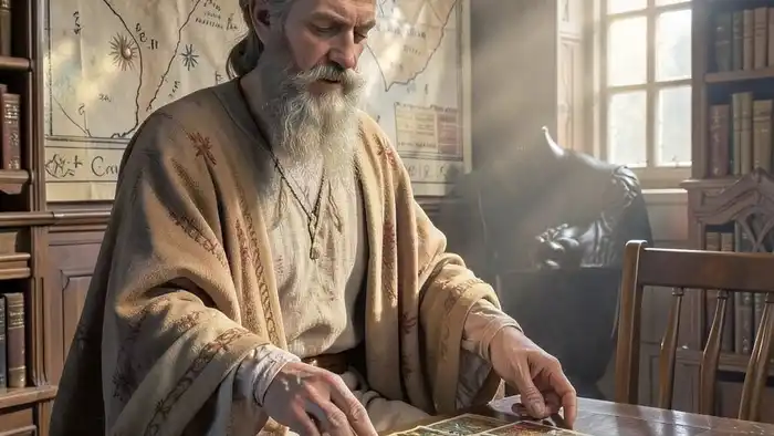 История раскладов Таро: монах с картами в библиотеке XVI века