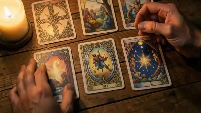 как интерпретировать расклад – изображение раскладов Таро на столе