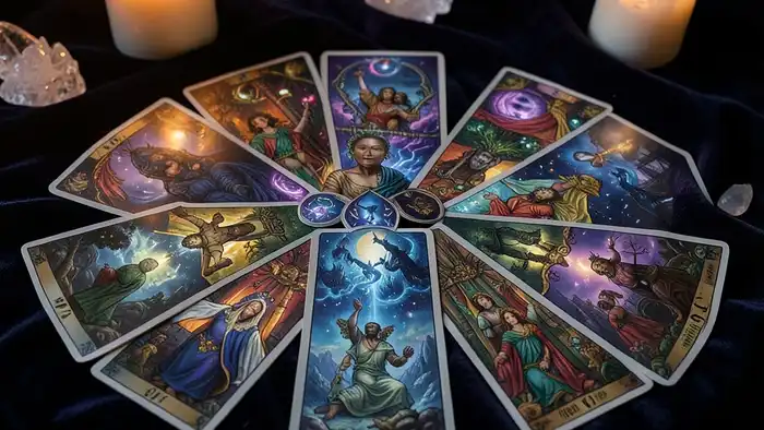 Как сочетать карты в раскладе Таро: Кельтский крест с выделенными связями между картами