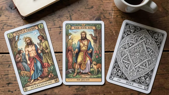 Лучший расклад Таро: сравнение простых и сложных схем на деревянном столе