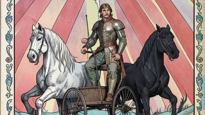 Колесница личность таро — архетип воли и дисциплины с лошадьми-сфинксами