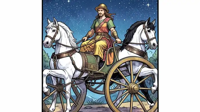 Колесница Таро – изображение карты с колёсами и конями