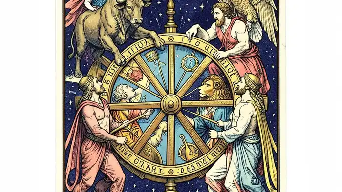 Колесо Фортуны таро изображение колеса с символами