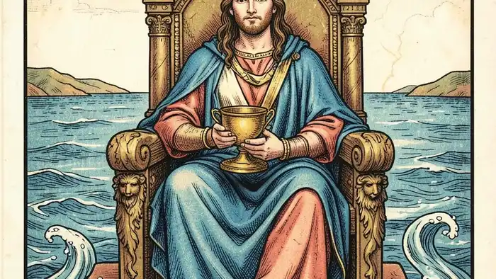 Король Кубков карта Таро изображение