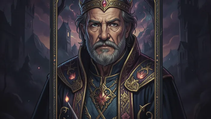 Король Кубков Таро — мудрый правитель, сидящий на троне посреди моря, с чашей и скипетром в руках