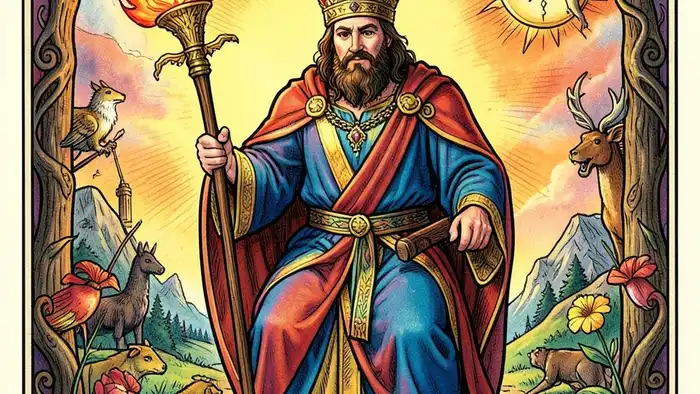 Король Жезлов Таро иллюстрация