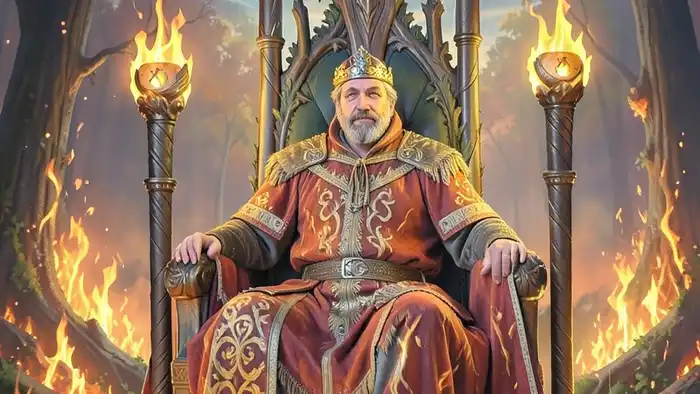 Король Жезлов Таро — архетип зрелого лидера, вдохновляющего через волю и огонь