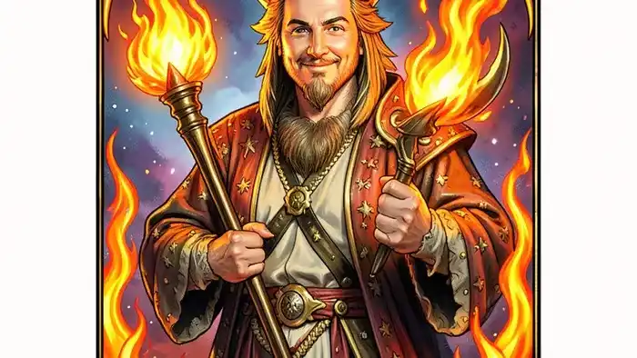 Король Жезлов карта Таро изображение