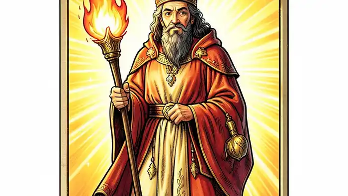 Король Жезлов карта таро, огненный жезл, символ лидерства