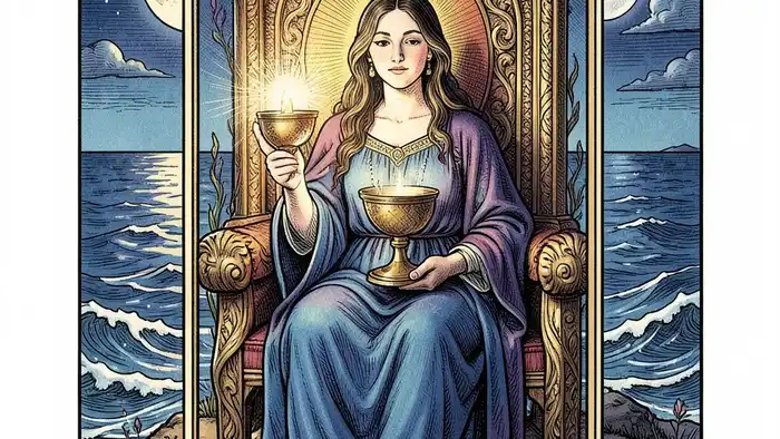 Королева Кубков — иллюстрация карты Таро