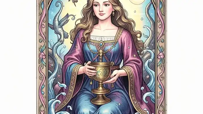 Королева Кубков изображение карты таро