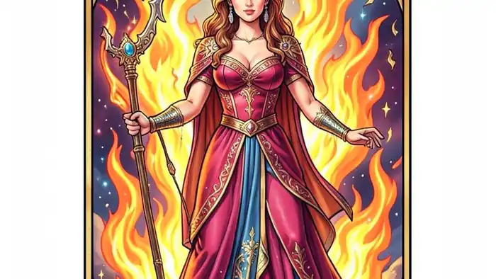 Королева Жезлов изображение карты Таро