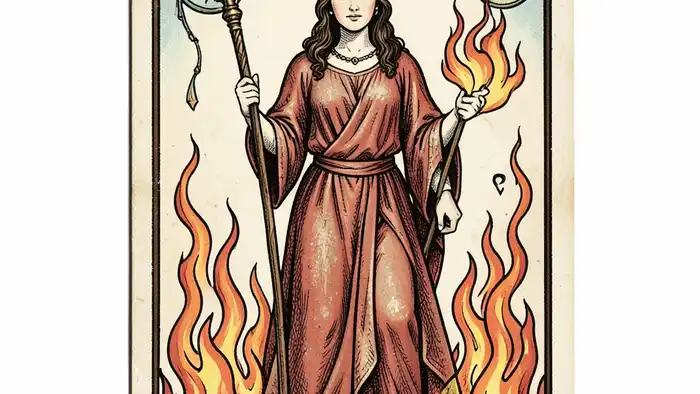 Королева Жезлов предостережение таро изображение карты