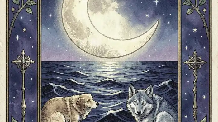 Луна характеристика таро – изображение карты Луны в классическом стиле