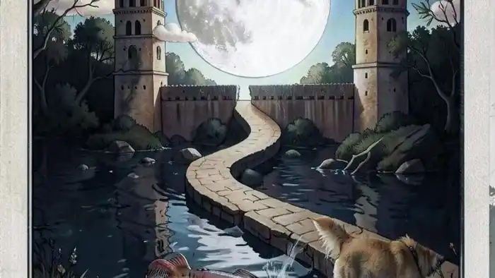 Луна Таро — карта архетипа подсознания с башнями, водой, раком и псобой