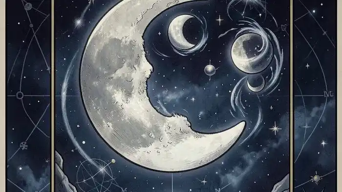 Луна в работе таро — изображение карты Луна с лунными фазами