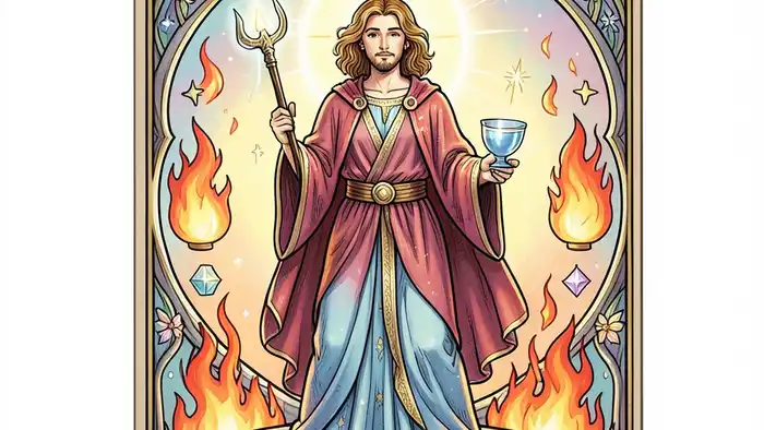 Маг на здоровье таро — иллюстрация карты Мага с символикой исцеления