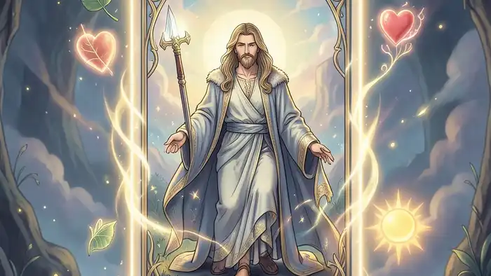 Маг на здоровье таро – изображение карты Мага с символами здоровья