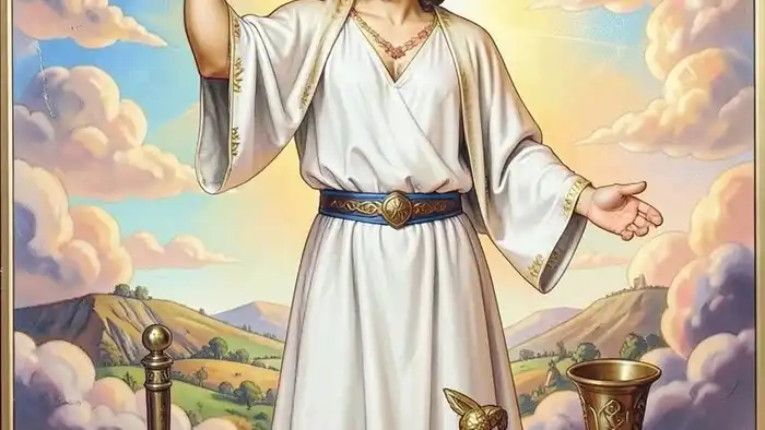 Маг ситуация таро — архетип начала, символизирующий связь небесного и земного через осознанное использование четырёх стихий