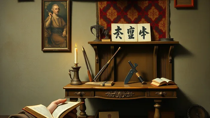 Маг Таро — характеристика карты с символами жезла, чаши, меча и пентакля на столе