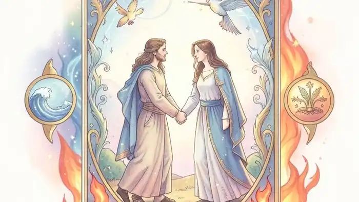 Маг в отношениях таро иллюстрация карты Мага с парой