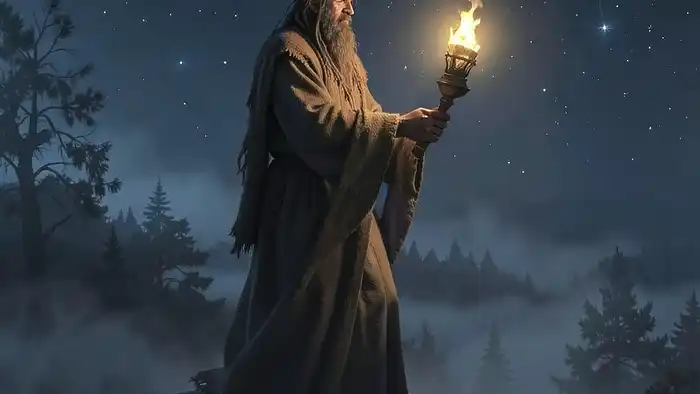 Отшельник Таро — архетип уединения с фонарем, стоящий на скале в тьме