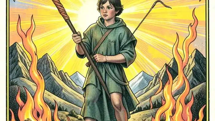 Паж Жезлов таро — изображение молодого человека с жезлом на фоне рассвета