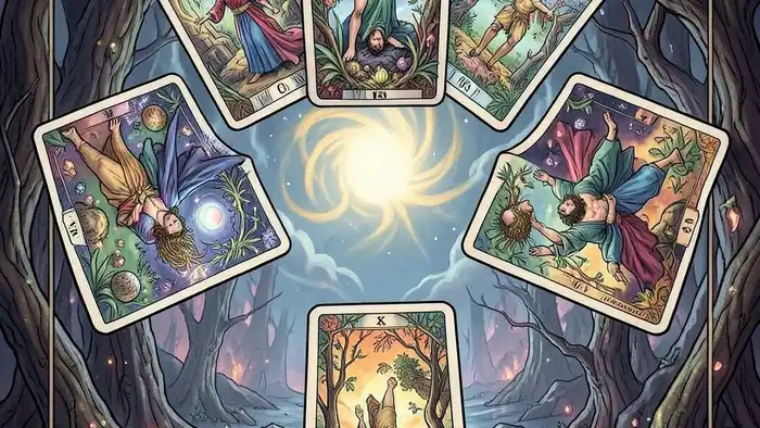 перевернутые карты в раскладе иллюстрация