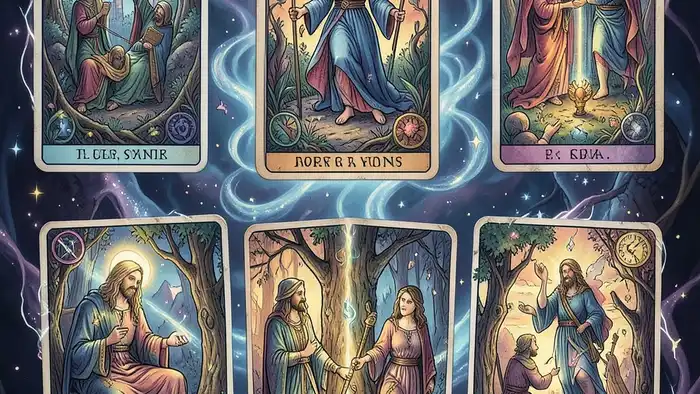 перевернутые карты в раскладе — иллюстрация Таро расклада