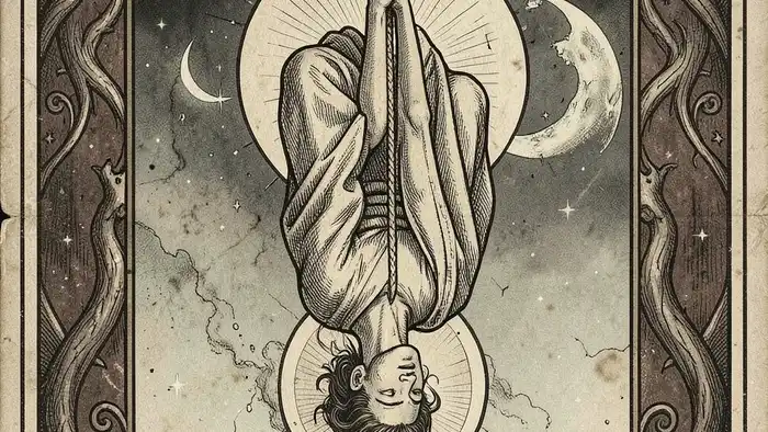 Повешенный таро изображение карты с символикой