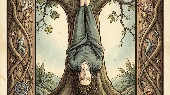 Повешенный таро — изображение карты с висящим фигурой