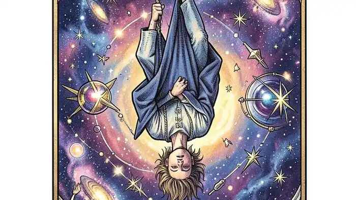 Повешенный таро значение, изображение карты с подсвеченными символами