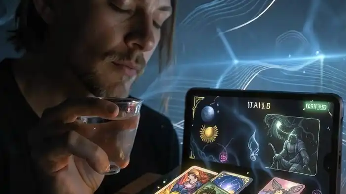 Правдивый онлайн расклад Таро с картами Уэйта на экране планшета