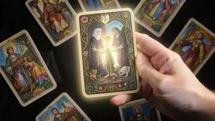 Расклад для конкретного вопроса: Кельтский Крест с выделенной Девяткой Кубков