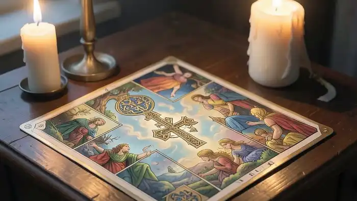расклад для молитвы — изображение таро на алтаре