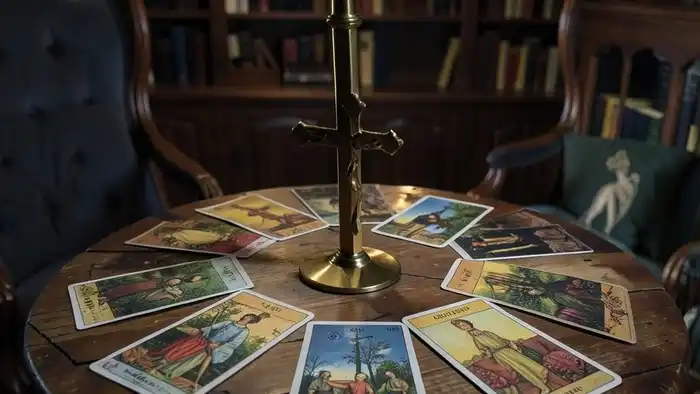 Расклад для Райдера-Уэйта — 10 позиций карт в форме креста и столба