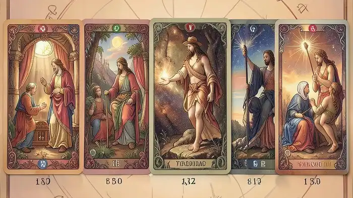 расклад годовой таро с 12 картами, соответствующими месяцам года